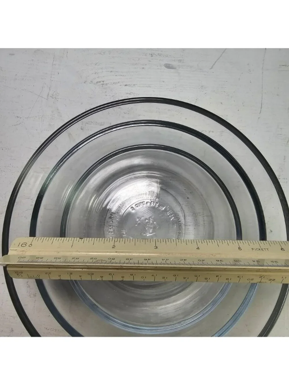 Anchor Hocking Clear Glass Nesting Mixing Bowls Set Of 3 Microwave Safe USA
